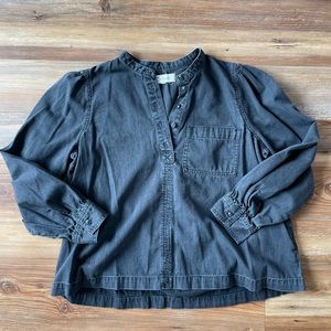 Madewell black chambray top size small